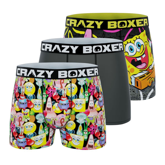 CRAZYBOXER Spongebob Have Fun Men's Boxer Briefs (3 pack)