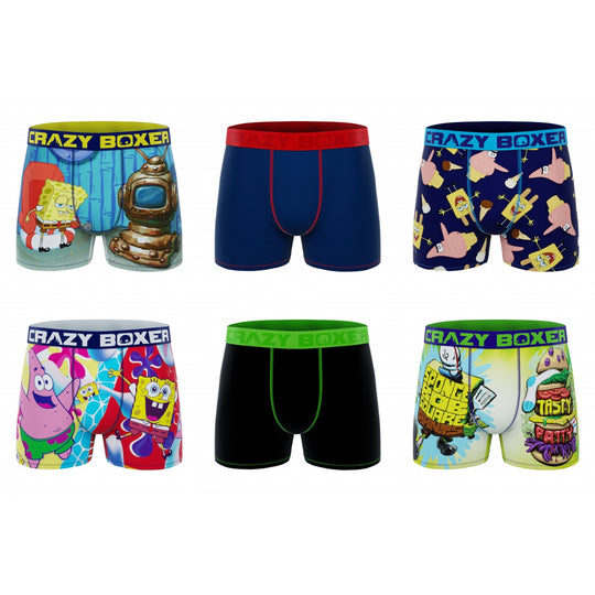 CRAZYBOXER Spongebob Aww Men's Boxer Briefs (6 Pack)