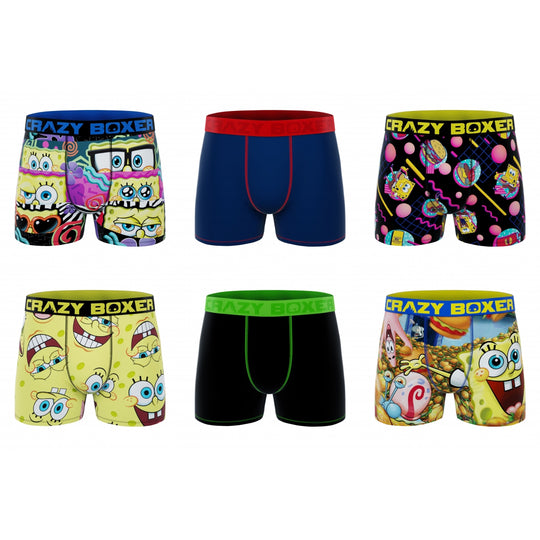 CRAZYBOXER Spongebob Gold Men's Boxer Briefs (6 Pack)