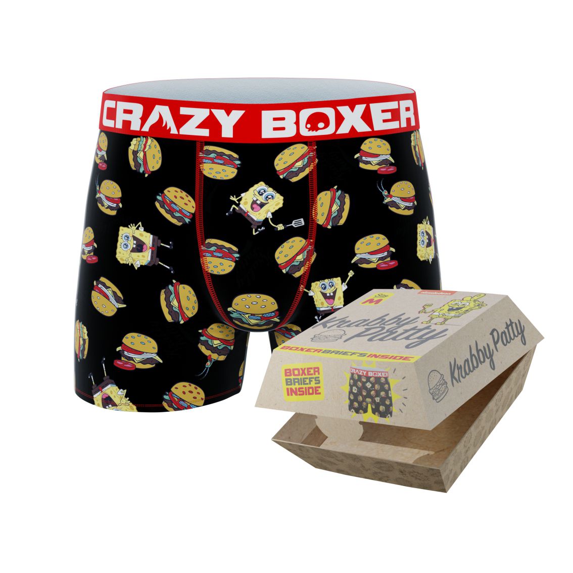 CRAZYBOXER SpongeBob Burger Box Men's Boxer Briefs (Creative