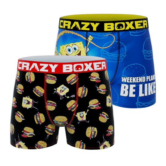 Men's Spongebob 2-Pack Ride &amp; Food Boxer Briefs