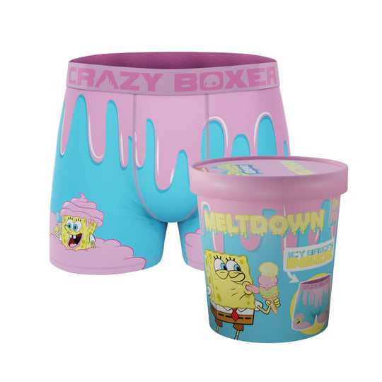 CRAZYBOXER SpongeBob Pinky Ice Cream Men's Boxer Briefs (Creative Packaging)