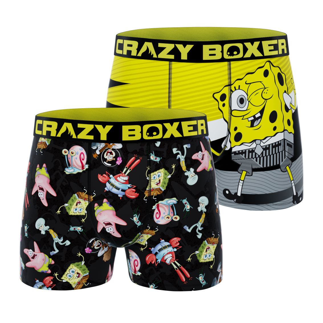 CRAZYBOXER SpongeBob Yellow Men's Boxer Briefs (Pack 2)