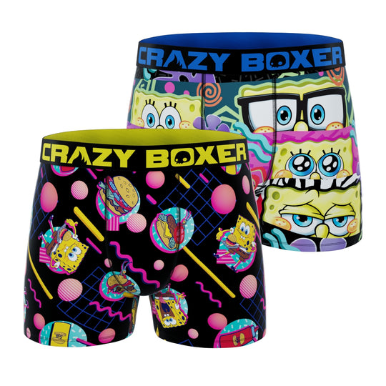 CRAZYBOXER Spongebob HEAT + EPON Men's Boxer Briefs (2 pack)