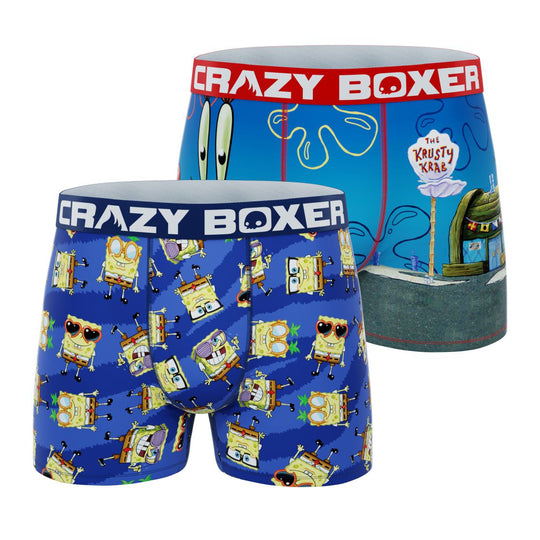 CRAZYBOXER Spongebob Krabs Men's Boxer Briefs (2 Pack)