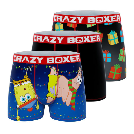 CRAZYBOXER SpongeBob Lights & Gifting Men's Boxer Briefs (3 pack)