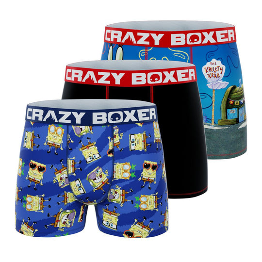 CRAZYBOXER Spongebob Krabs Men's Boxer Briefs (3 Pack)