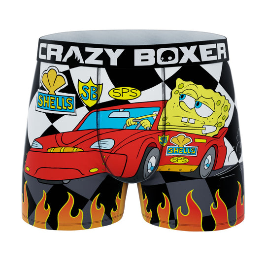 CRAZYBOXER Spongebob Racing Flames Men's Boxer Briefs