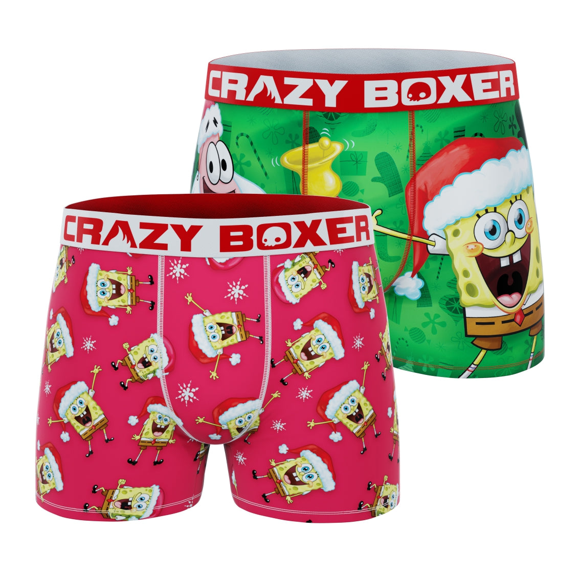 CRAZYBOXER Spongebob Happy Holidays Men's Boxer Briefs (2 pack)