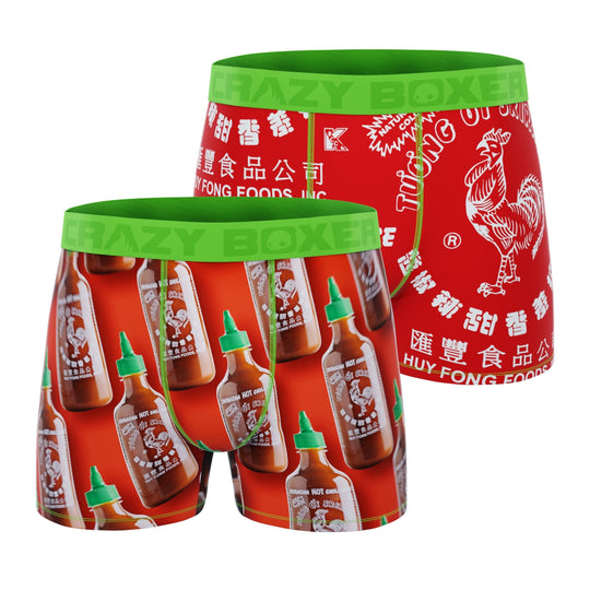 CRAZYBOXER Sriracha Powerfull Sauce Men's Boxer Briefs (2 pack)