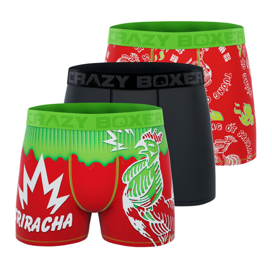 CRAZYBOXER Sriracha Men's Boxer Briefs (3 pack)