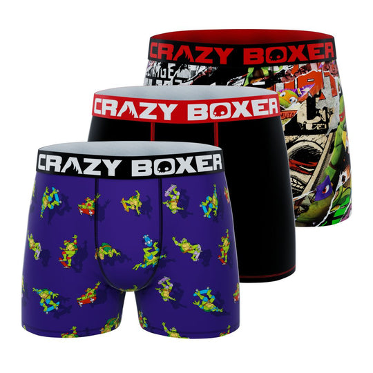 CRAZYBOXER Ninja Turtles Skateboard & Medley Men's Boxer Briefs (3 pack)