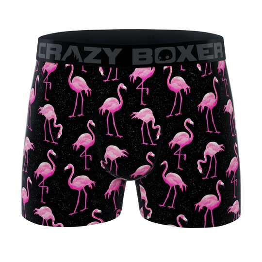 CRAZYBOXER Tropical Flamingo Men's Boxer Briefs