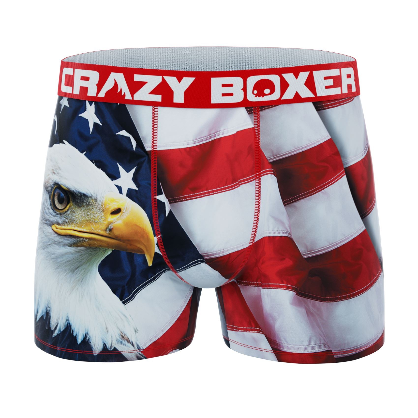 CRAZYBOXER Men's USA Flags Ducky Boxer Briefs (2 pack)