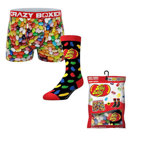CRAZYMIX Jelly Belly Beans Boxer Briefs and Socks (Creative Packaging)