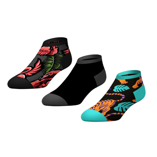 CrazyUniverse Flamingo and Tiger Low Cut Socks (3 Pack)