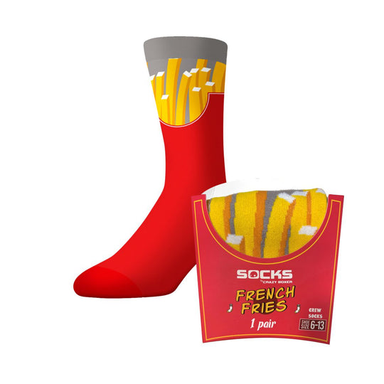 CrazyUniverse Fries Crew Socks (Fries Box)