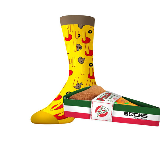 CrazyUniverse Pizza Box Crew Socks (Pizza Box)
