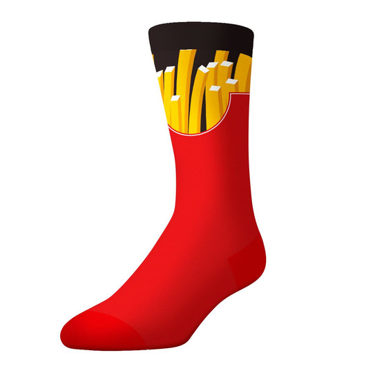 Socks By Crazy Boxer Fries Crew Socks (2-Pairs,Fries Box)