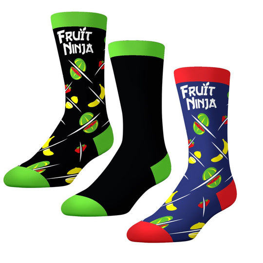 CrazyUniverse Fruit Ninja Combo Kids Crew Socks (3 Pack)