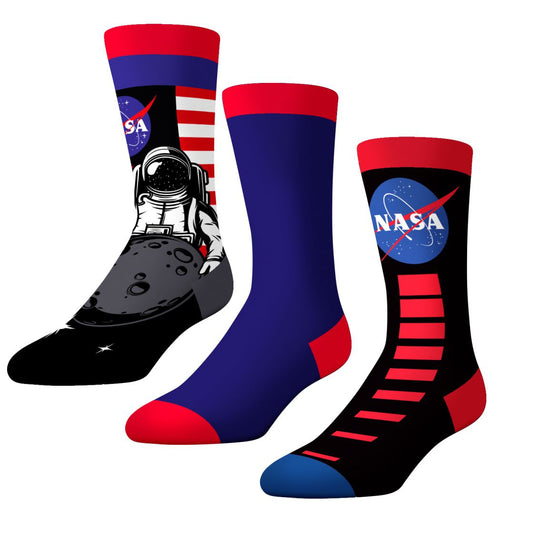 CrazyUniverse NASA Logo and Astro Crew Socks (3 Pack)